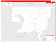 W. Feliciana County Wall Map Red Line Style